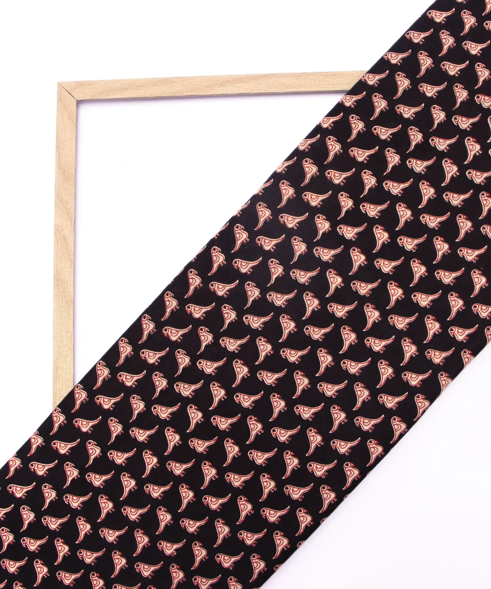 Jaipuri Screen Black Birds Kids Printed Pure Cotton fabric