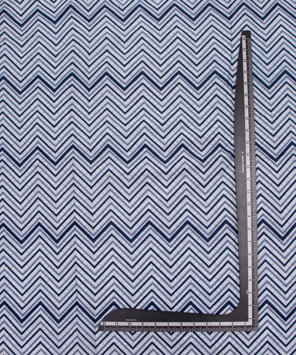 Screen Blue Floral Printed Pure Cotton Fabric Set ( Top and bottom 2.5 meter each )
