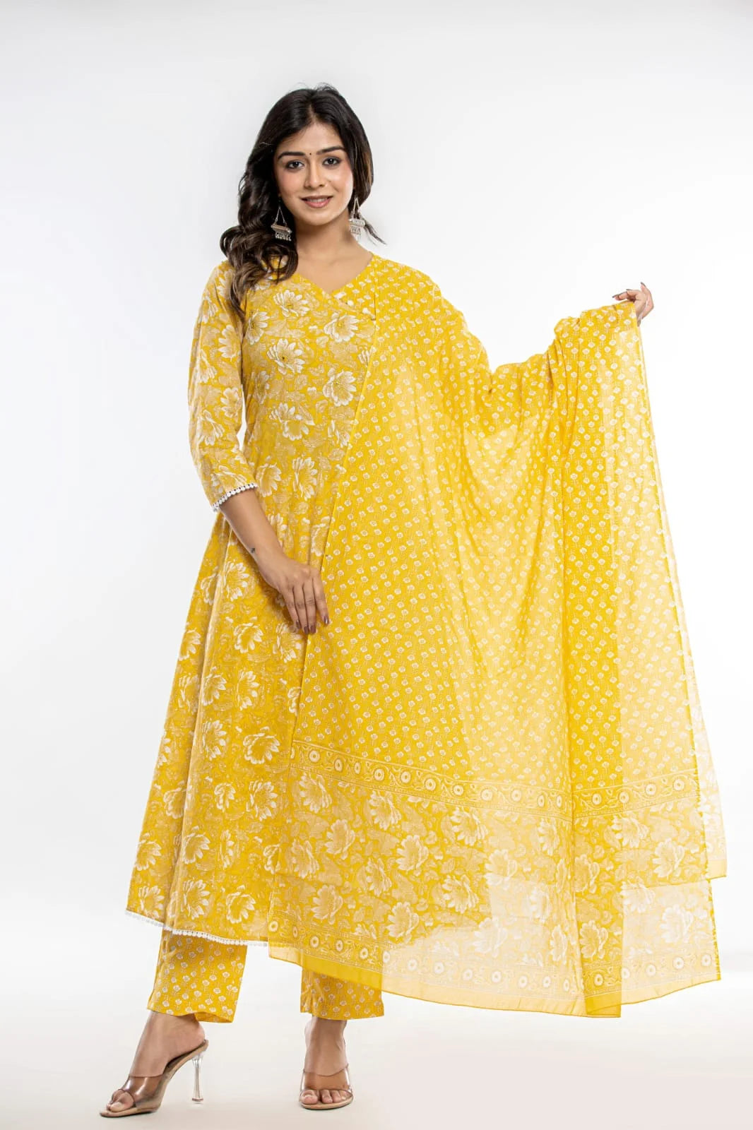 Yellow Colour Umbrella Frock Stunning Yellow Color Silk Gown With