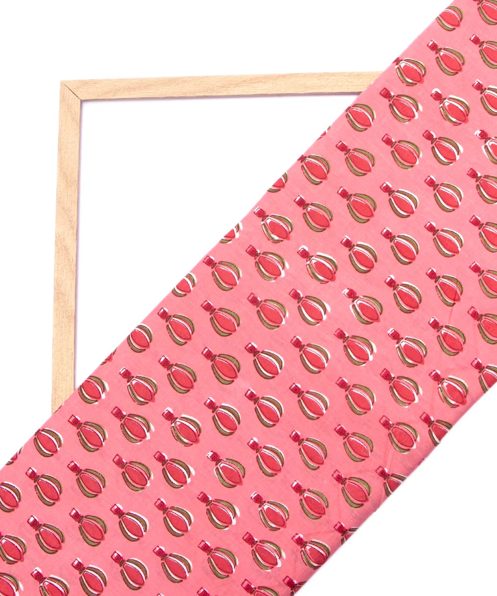 Jaipuri Screen Rose Pink Kids Printed Pure Cotton fabric