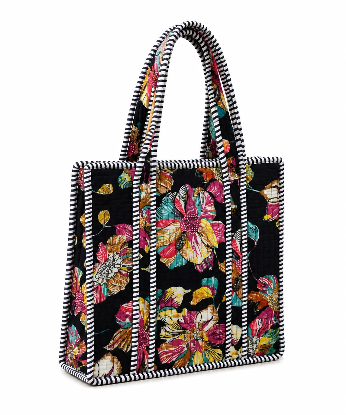 12 Inch Handblock Cotton Printed Fabric Tote Bag – Stylish & Spacious Everyday Carry Bag