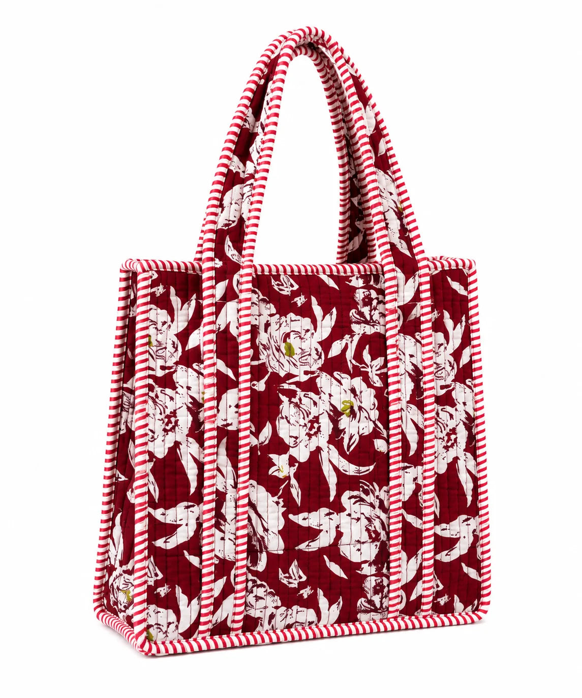 12 Inch Handblock Cotton Printed Fabric Tote Bag – Stylish & Spacious Everyday Carry Bag