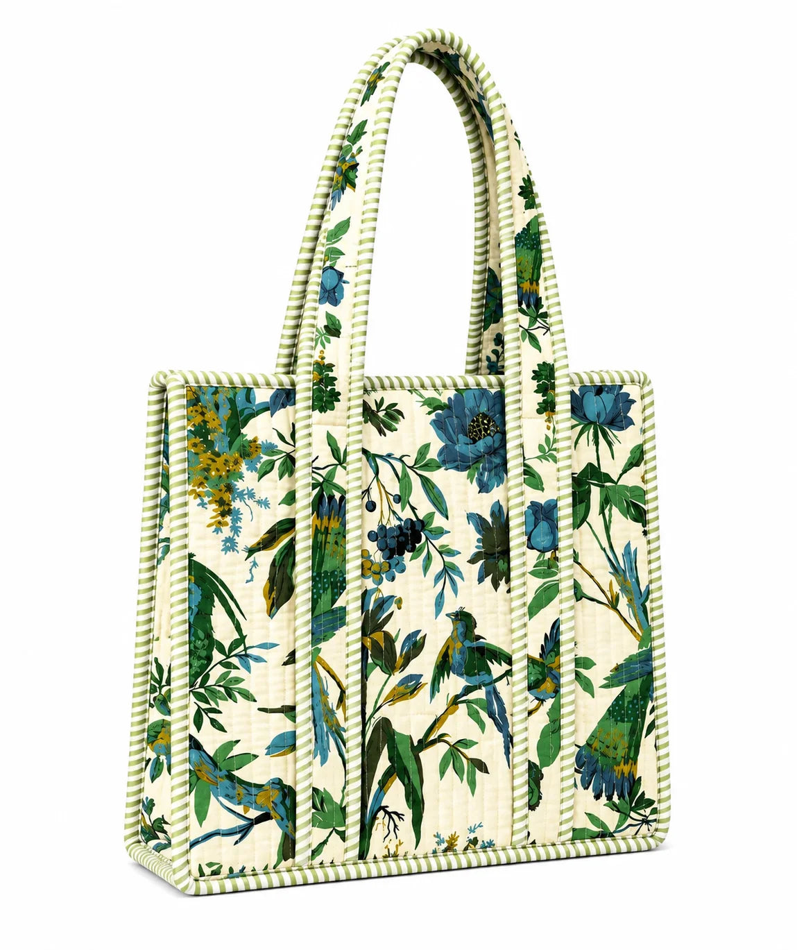 12 Inch Handblock Cotton Printed Fabric Tote Bag – Stylish & Spacious Everyday Carry Bag
