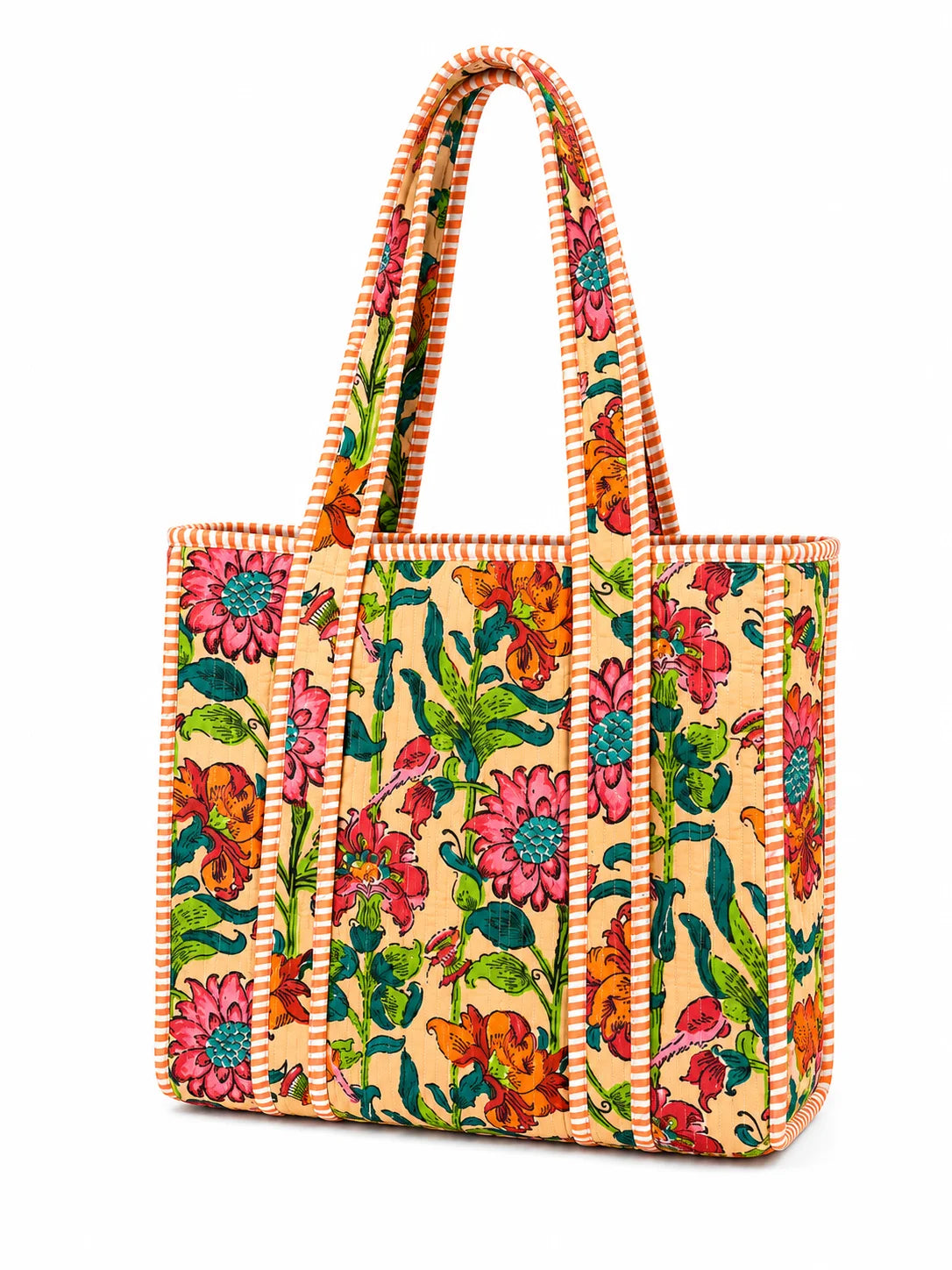 14 Inch Cotton Printed Fabric Tote Bag – Stylish & Spacious Everyday Carry Bag