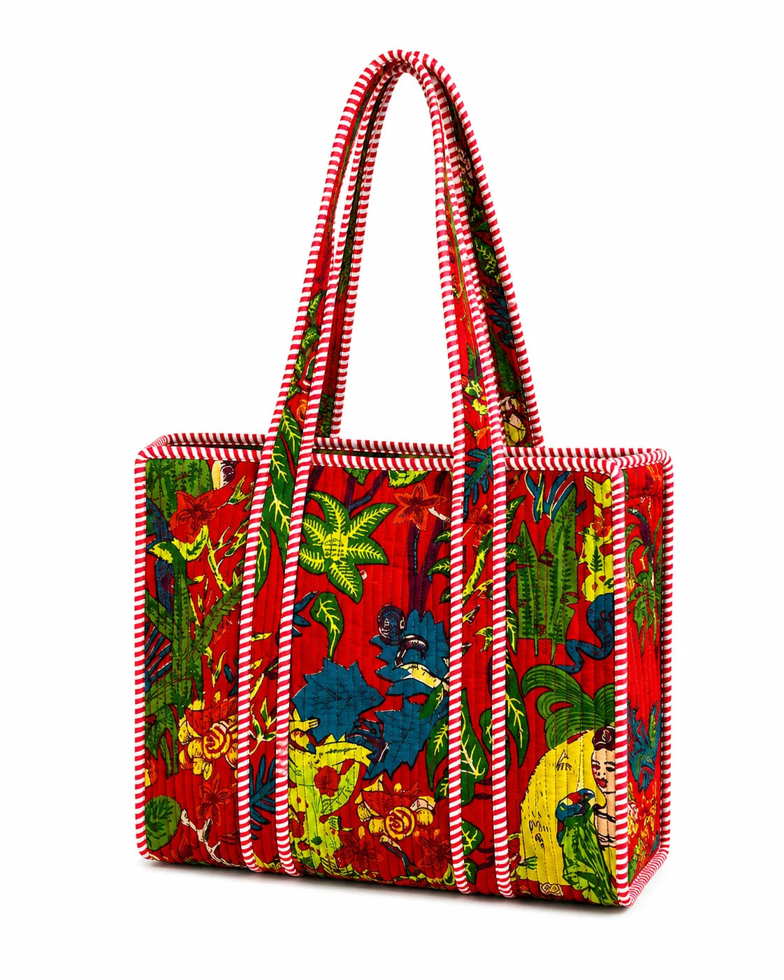 14 Inch Cotton Printed Fabric Tote Bag – Stylish & Spacious Everyday Carry Bag