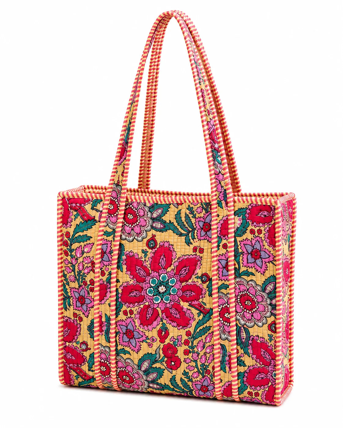 14 Inch Cotton Printed Fabric Tote Bag – Stylish & Spacious Everyday Carry Bag