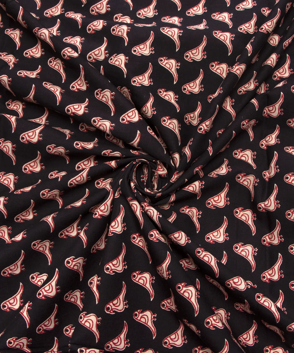 Jaipuri Screen Black Birds Kids Printed Pure Cotton fabric