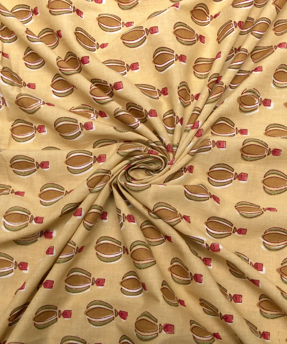 Jaipuri Screen Beige Kids Printed Pure Cotton fabric
