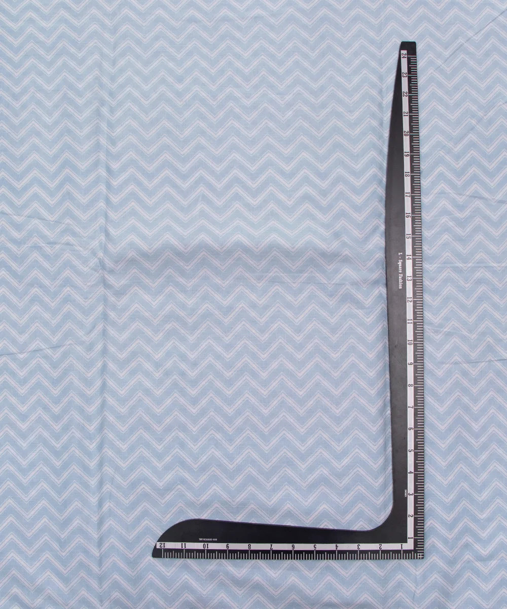 Screen Light Blue Printed Pure Cotton Fabric Set  ( Top and bottom 2.5 meter each )