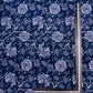 Screen Blue Floral Printed Pure Cotton Fabric Set ( Top and bottom 2.5 meter each )