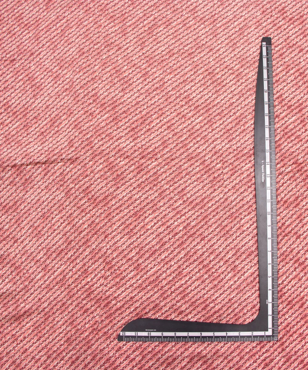 Printed Peach Floral Muslin Fabric Set ( Top and bottom 2.5 meter each )