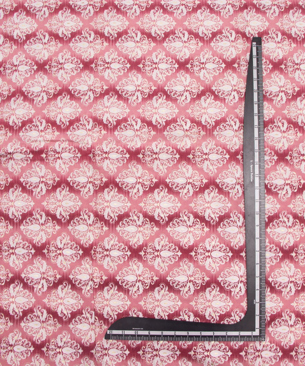 Printed Pink Muslin Fabric Set ( Top and bottom 2.5 meter each )