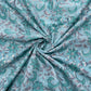 Jaipuri handblock Green Bluish Floral Printed Natural Dye Soft Pure Cotton Fabric