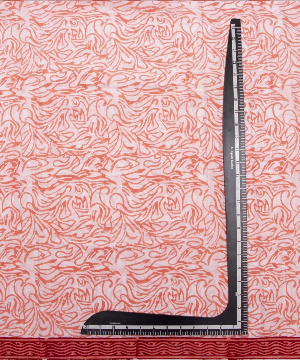 Jaipuri handblock Printed Peach Natural Dye Soft Pure Cotton Fabric