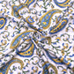 Jaipuri handblock White Blue Paisley Printed Natural Dye Soft Pure Cotton Fabric