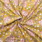 Jaipuri handblock Sheen Gold Color Printed Floral Natural Dye Soft Pure Cotton Fabric