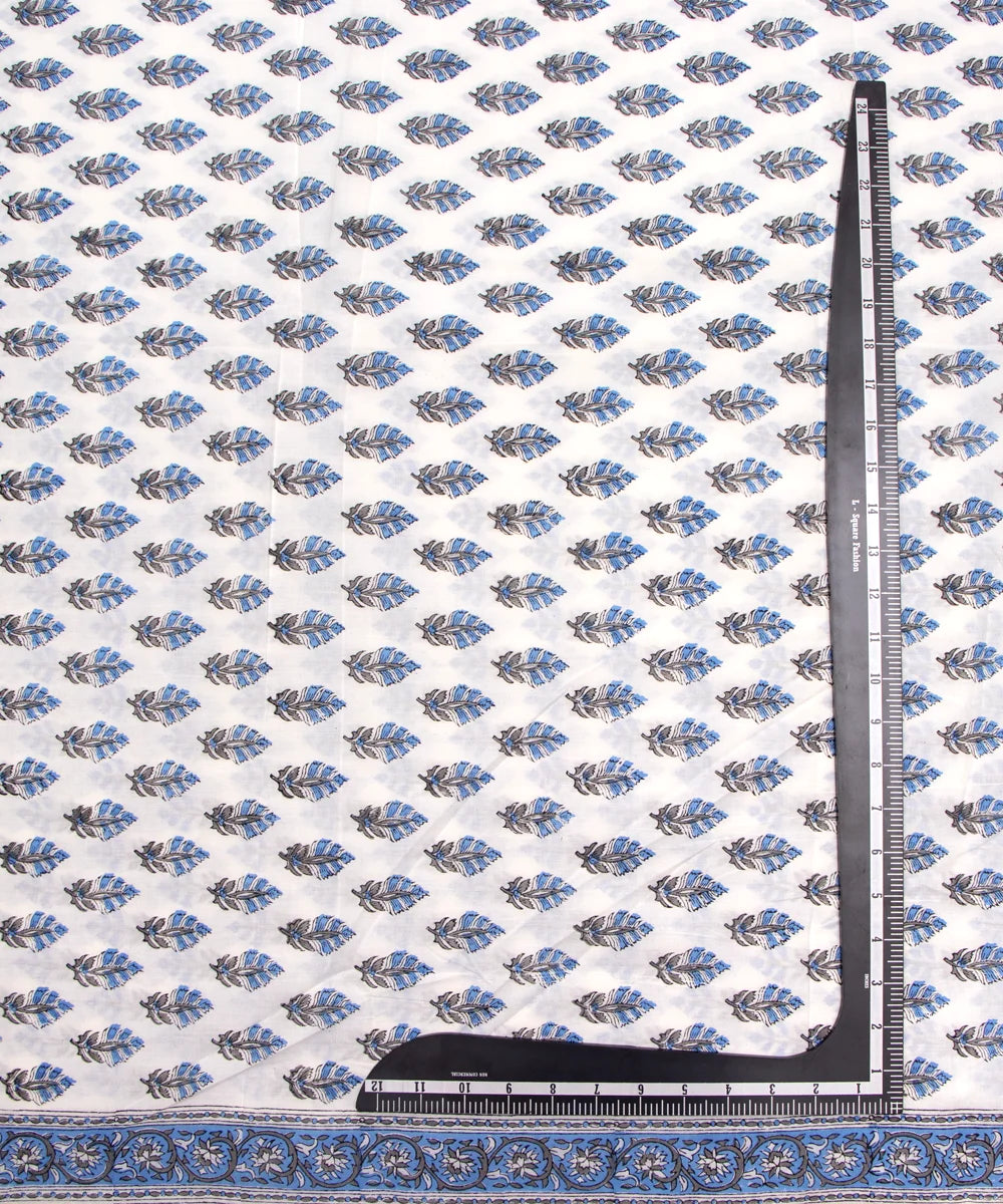 Jaipuri handblock White Butti Printed Natural Dye Soft Pure Cotton Fabric