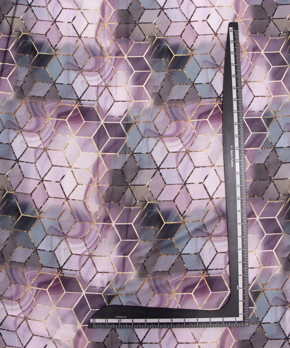 Abstract Printed Digital Floral Print Japan Satin Fabric