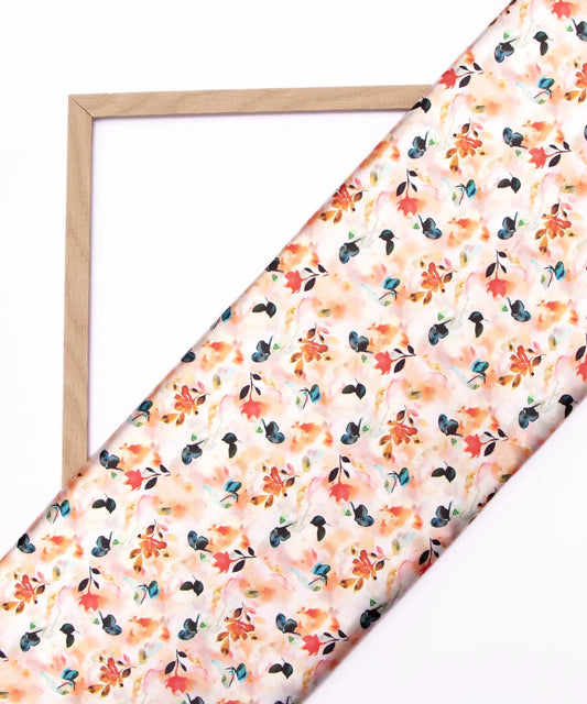 Multi Color Floral Printed Digital Floral Print Japan Satin Fabric