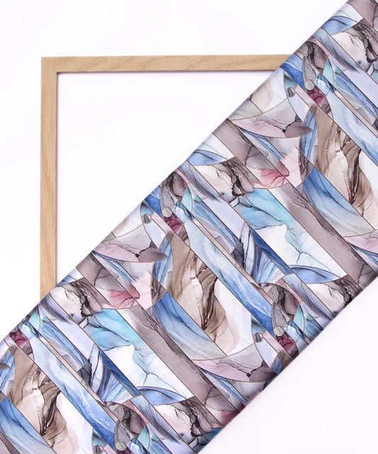 Abstract Printed Digital Floral Print Japan Satin Fabric