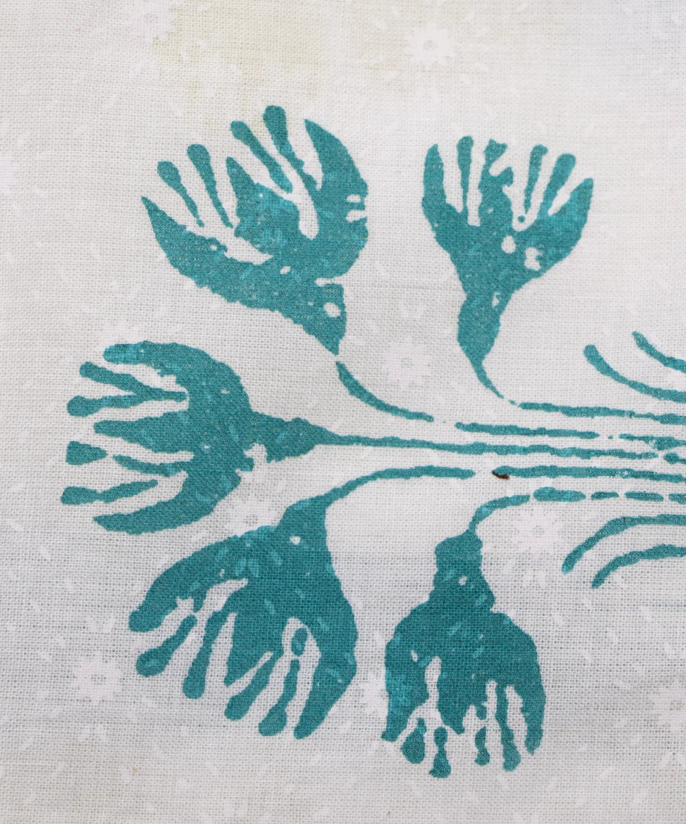 Jaipuri Screen Printed White Butta Pure Cotton Fabric