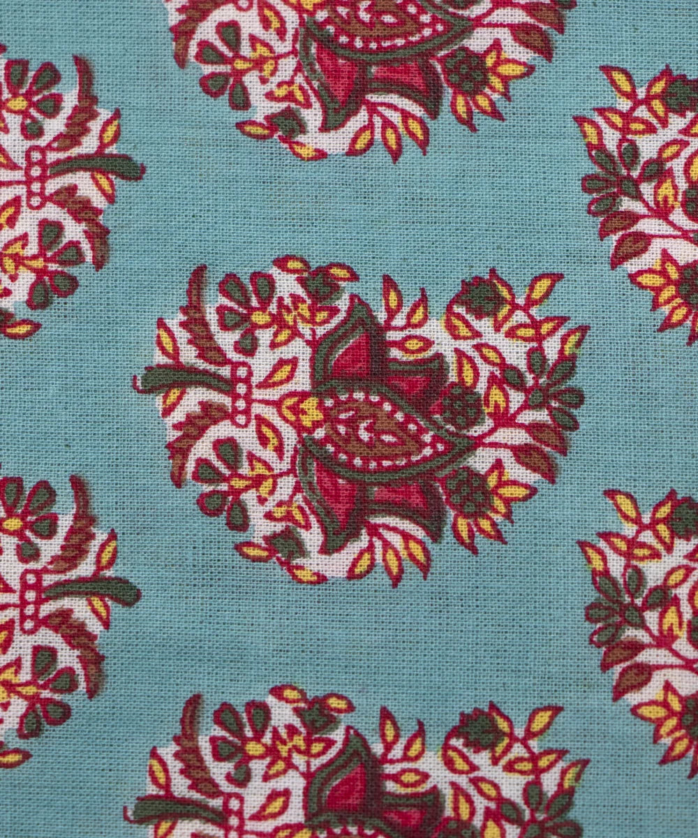 Jaipuri Screen Butti  Floral Printed Pure Cotton Fabric