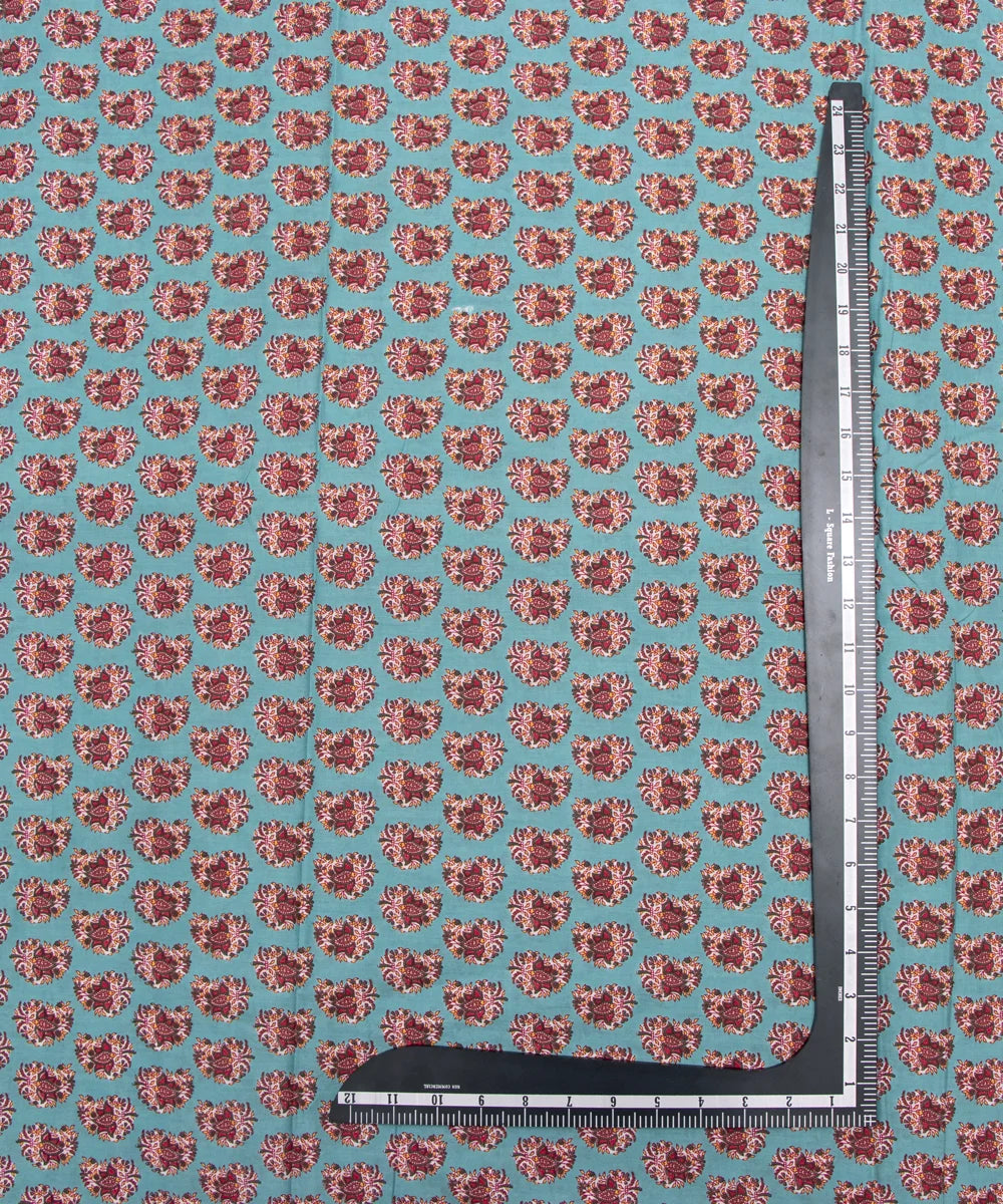 Jaipuri Screen Butti  Floral Printed Pure Cotton Fabric