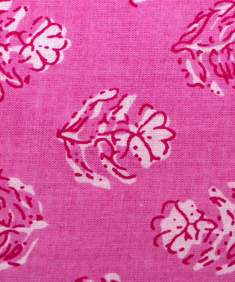 Screen Baby Pink Butti Printed Pure Cotton Fabric