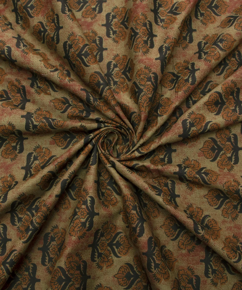 Jaipuri Screen Printed Ajrakh Look Cotton Fabric