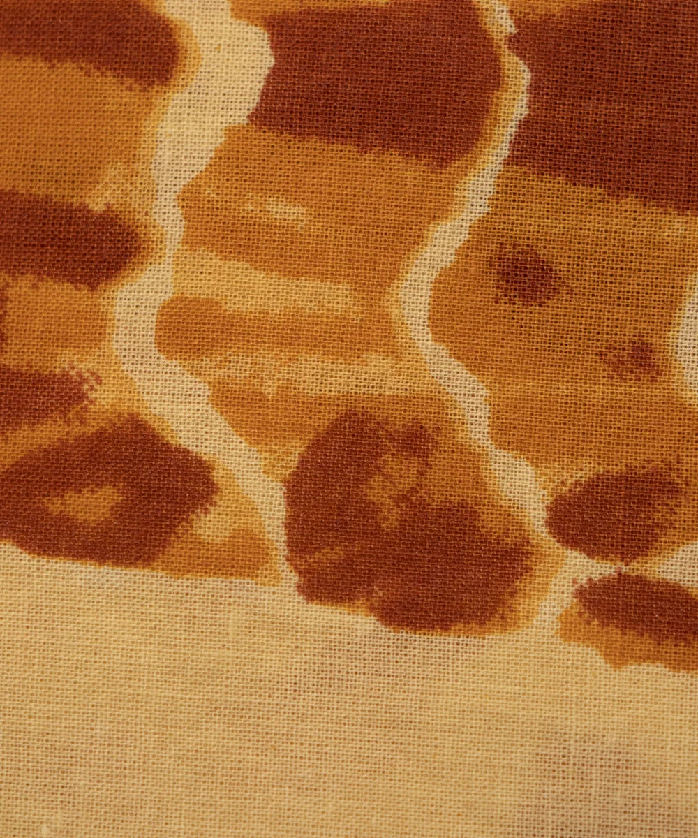 Jaipuri Screen Mustard Shibori Printed Cotton Fabric