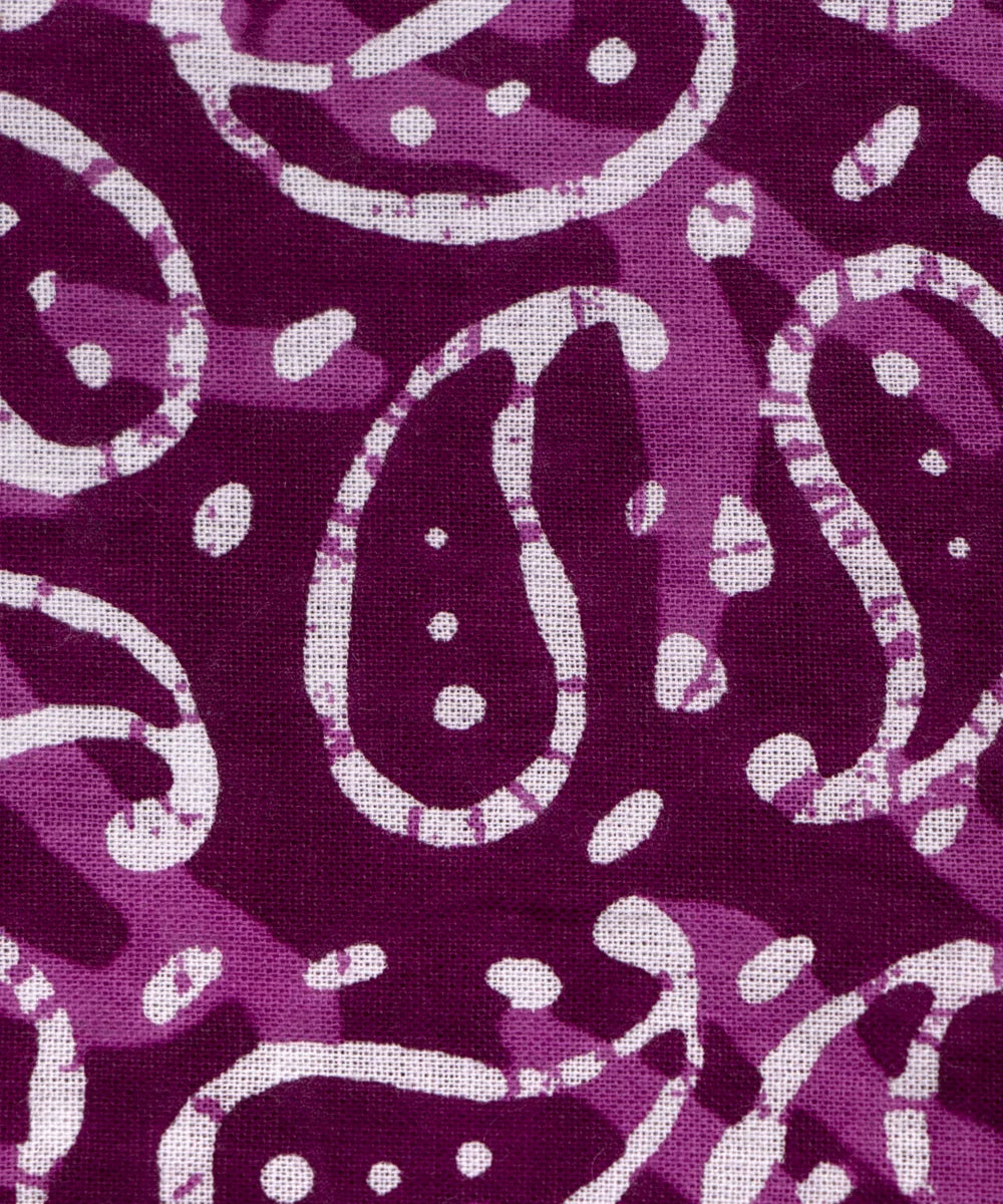 Jaipuri Screen Printed Purple Floral Butti Pure Cotton Fabric