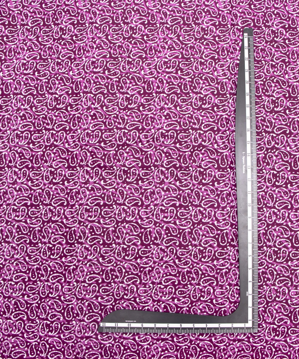 Jaipuri Screen Printed Purple Floral Butti Pure Cotton Fabric