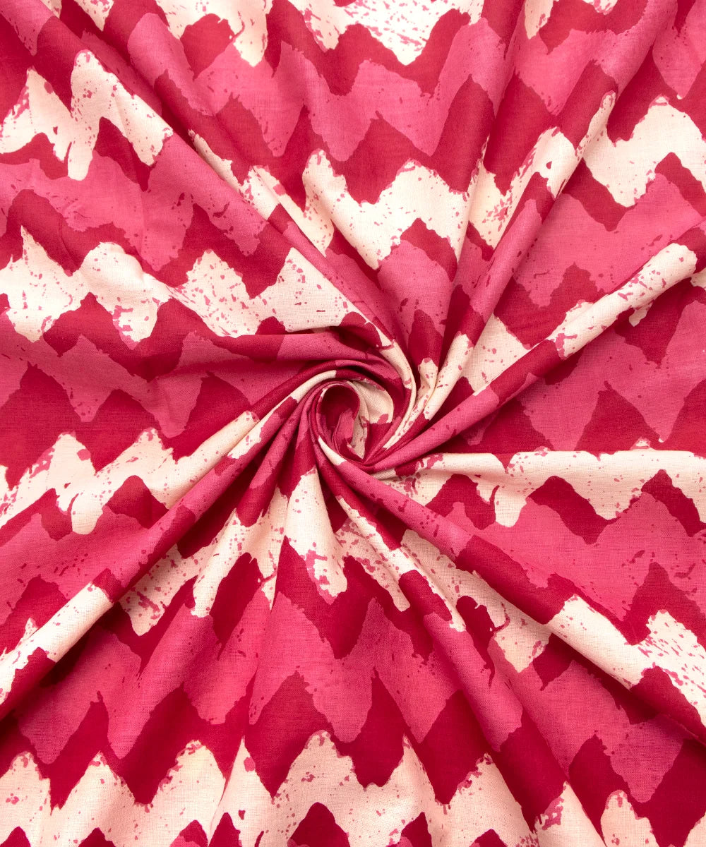 Jaipuri Screen Printed Pinkish Pure Cotton Fabric