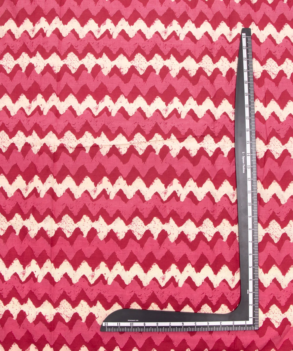 Jaipuri Screen Printed Pinkish Pure Cotton Fabric