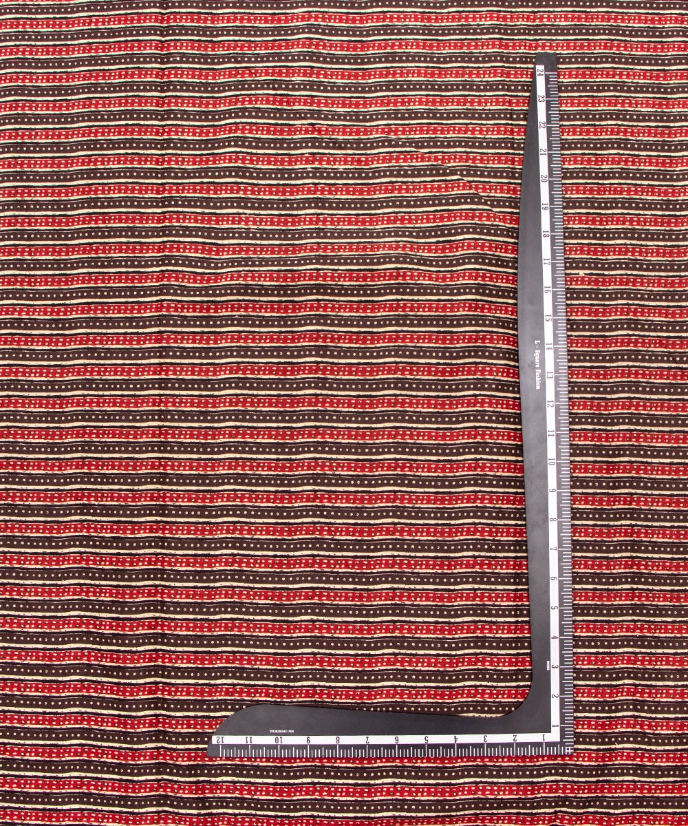 Screen Dark Brown Printed Pure Cotton Fabric Set  ( Top and bottom 2.5 meter each )