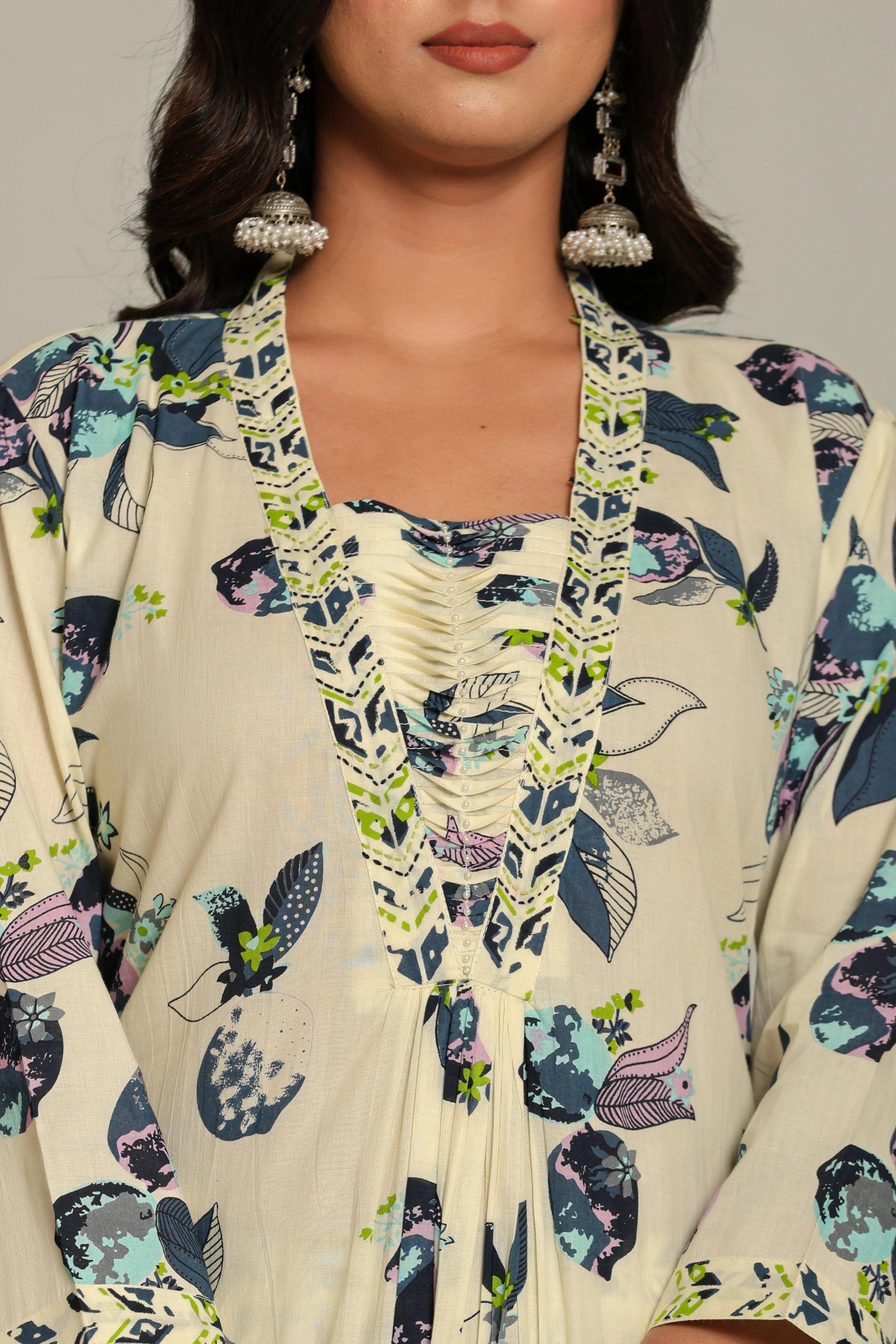 Latest Printed Pure Cotton Straight Kurti Pant Dupatta Set