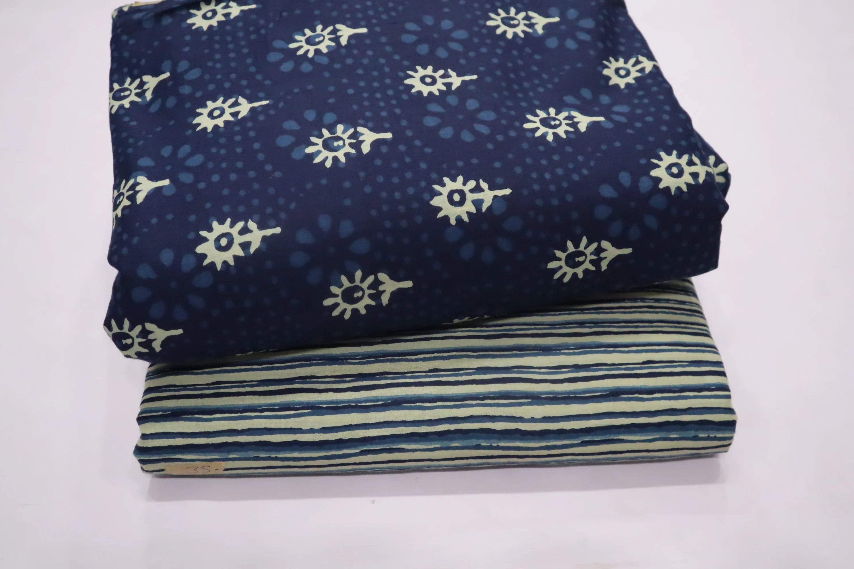 Screen Printed Pure Cotton Fabric Set ( Top and bottom 2.5 meter each )