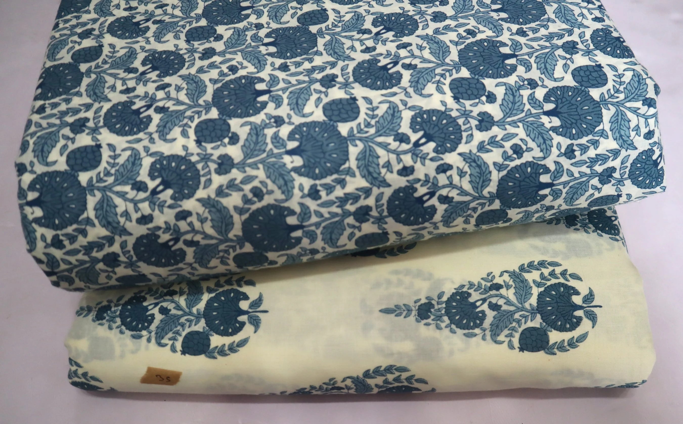 Screen Printed Pure Cotton Fabric Set ( Top and bottom 2.5 meter each )