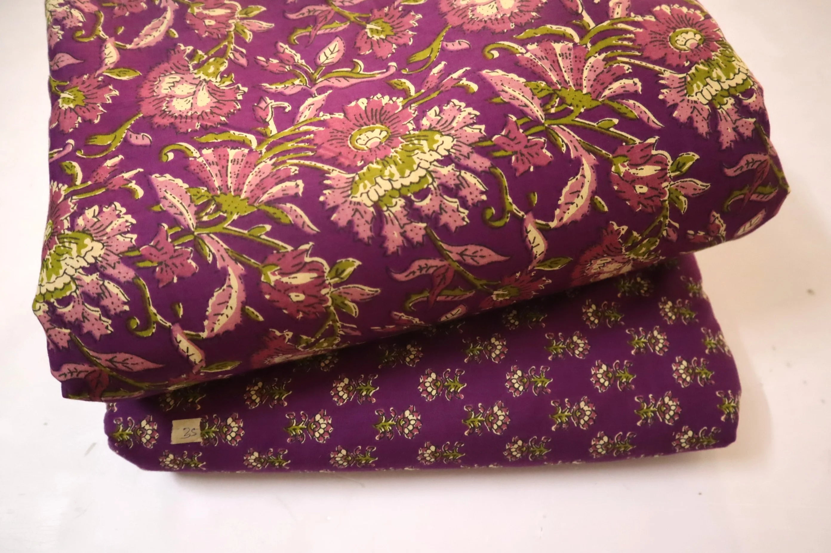 Screen Printed Pure Cotton Fabric Set ( Top and bottom 2.5 meter each )