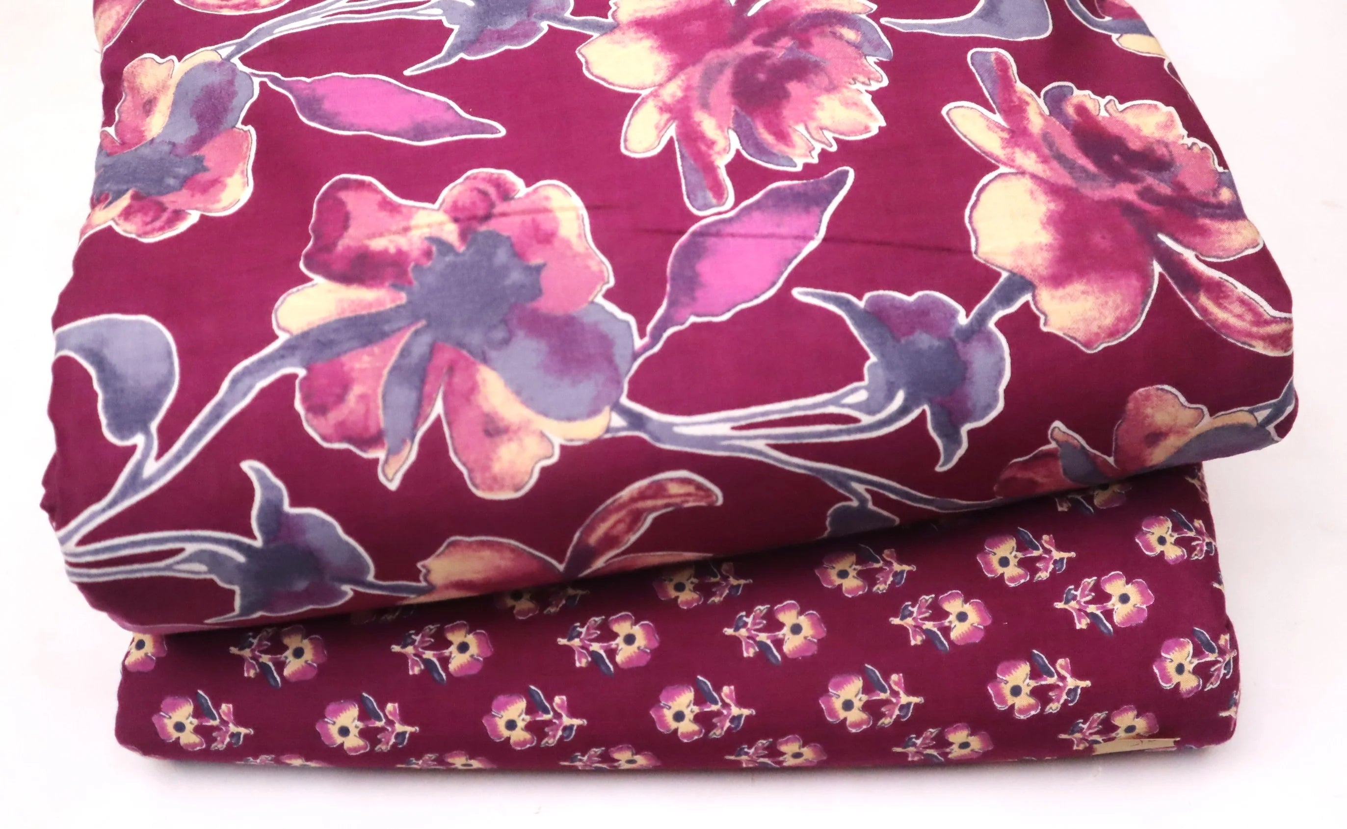 Screen Printed Pure Cotton Fabric Set ( Top and bottom 2.5 meter each )