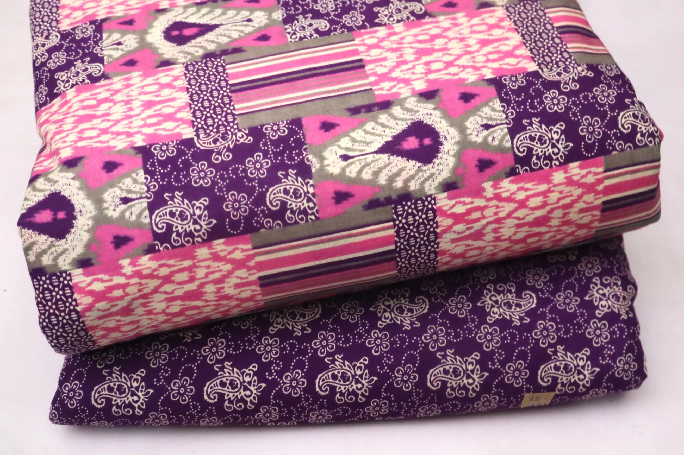 Screen Printed Pure Cotton Fabric Set ( Top and bottom 2.5 meter each )