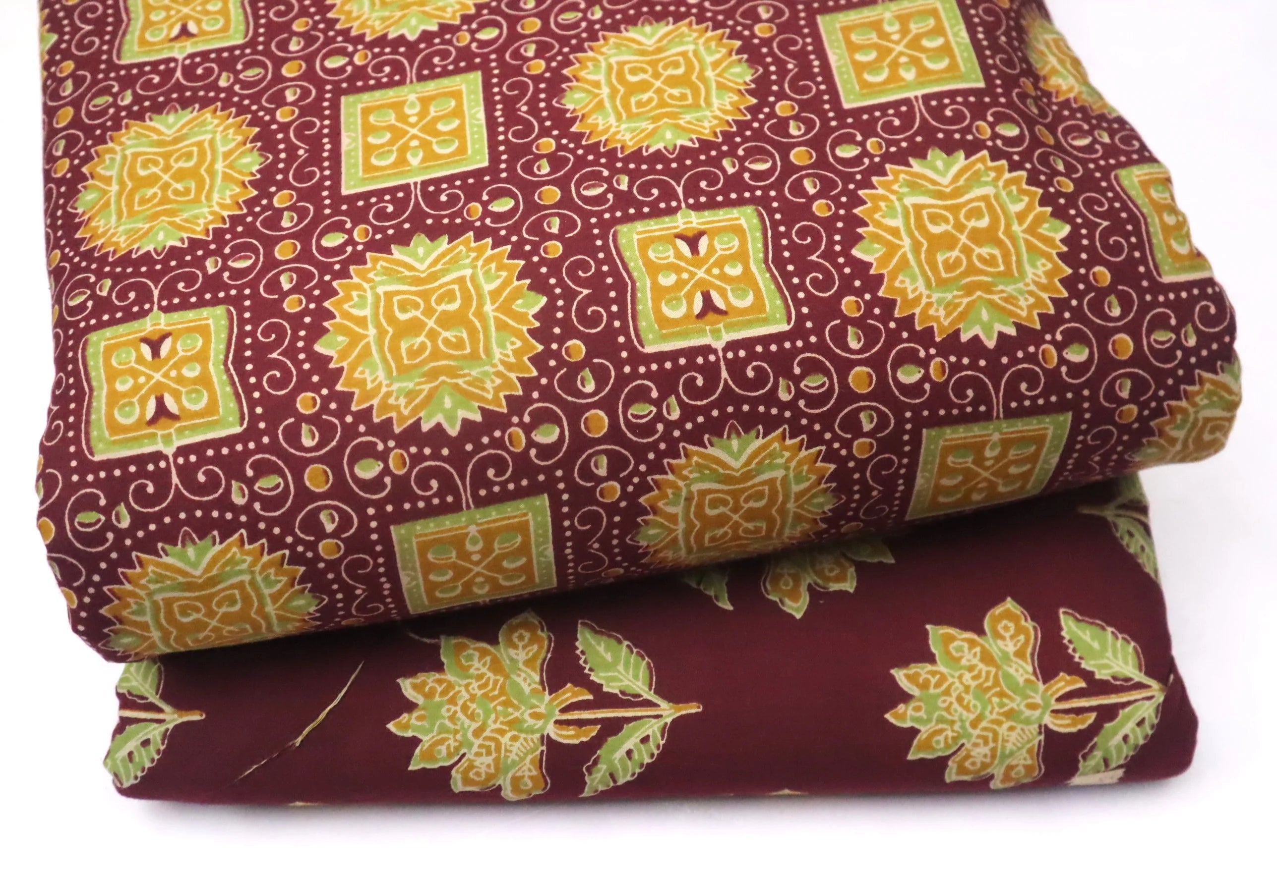 Screen Printed Pure Cotton Fabric Set ( Top and bottom 2.5 meter each )