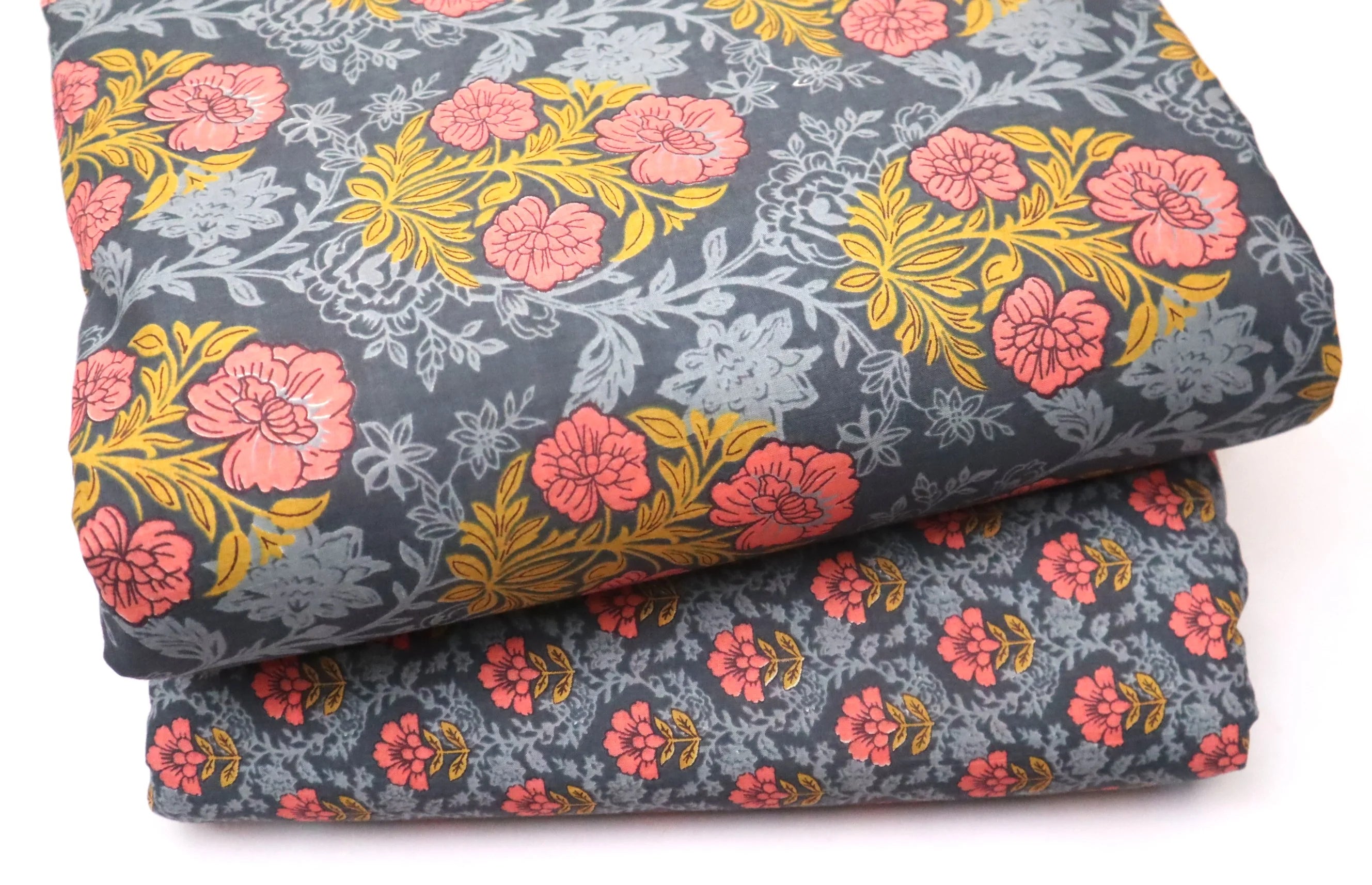 Screen Printed Pure Cotton Fabric Set ( Top and bottom 2.5 meter each )