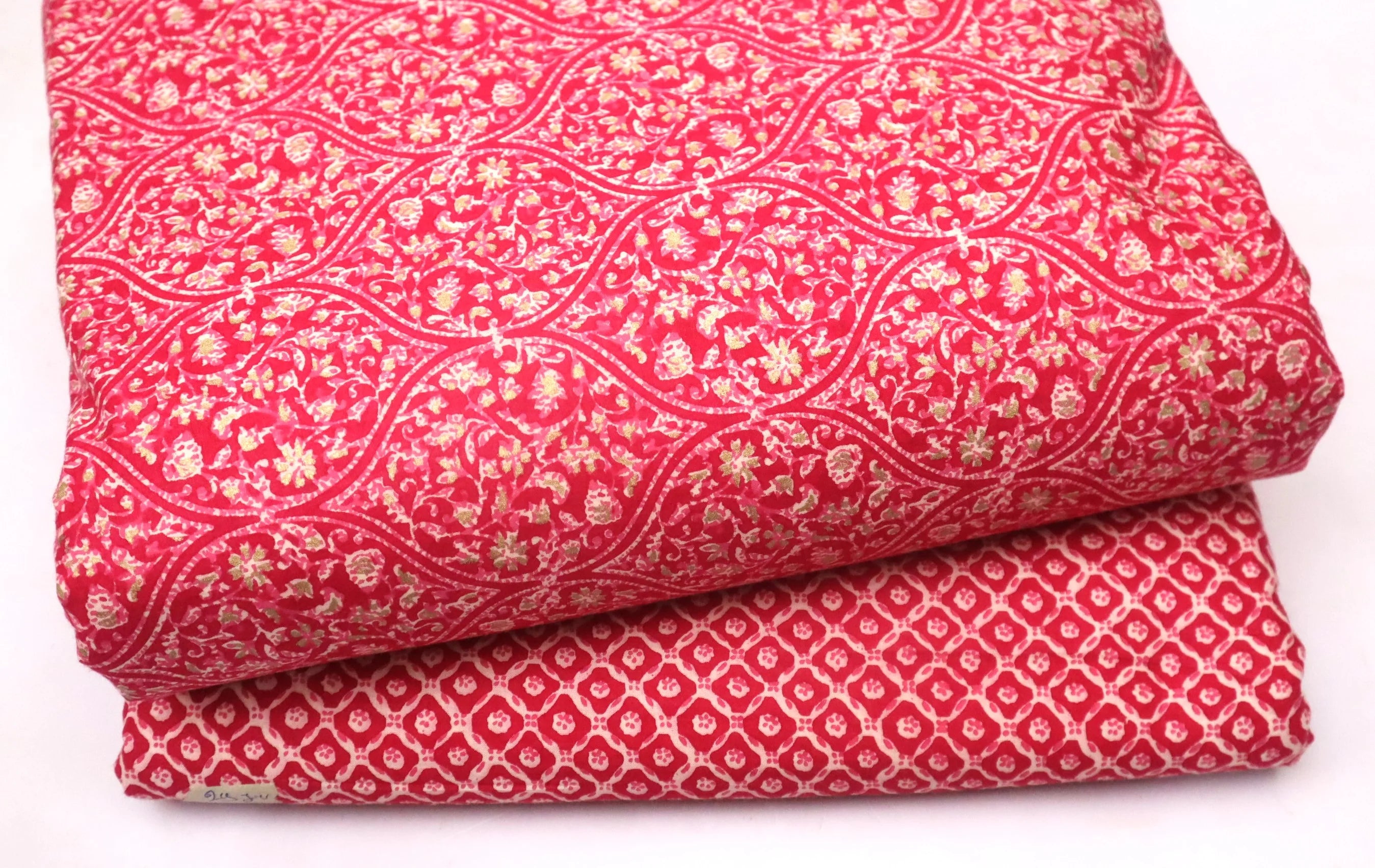 Screen Printed Pure Cotton Fabric Set ( Top and bottom 2.5 meter each )