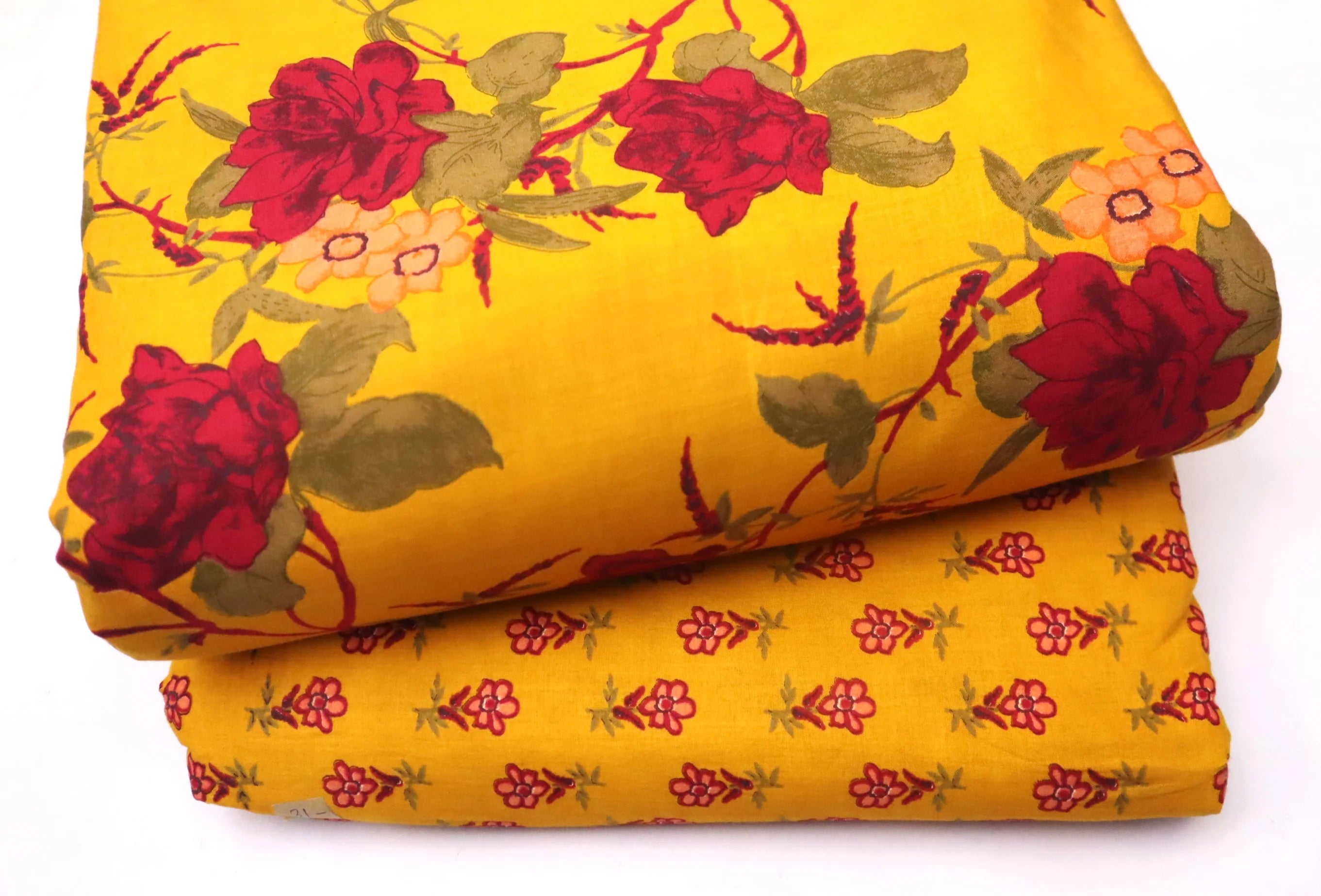 Screen Printed Pure Cotton Fabric Set ( Top and bottom 2.5 meter each )