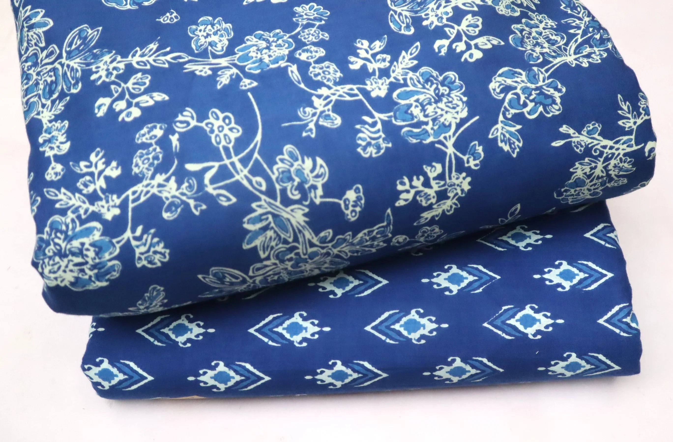Screen Printed Pure Cotton Fabric Set ( Top and bottom 2.5 meter each )
