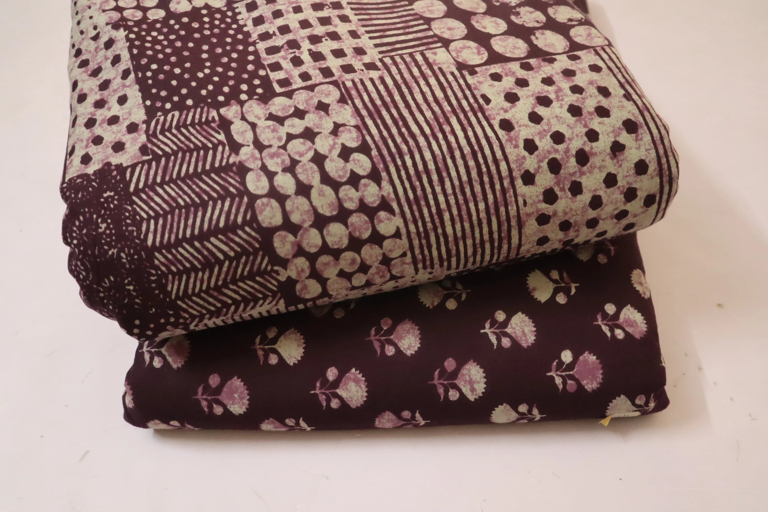 Screen Printed Pure Cotton Fabric Set ( Top and bottom 2.5 meter each )