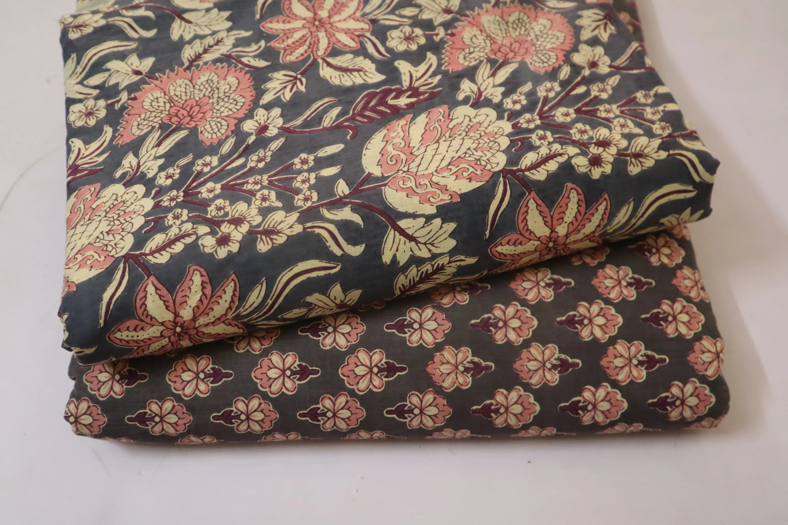 Screen Printed Pure Cotton Fabric Set ( Top and bottom 2.5 meter each )