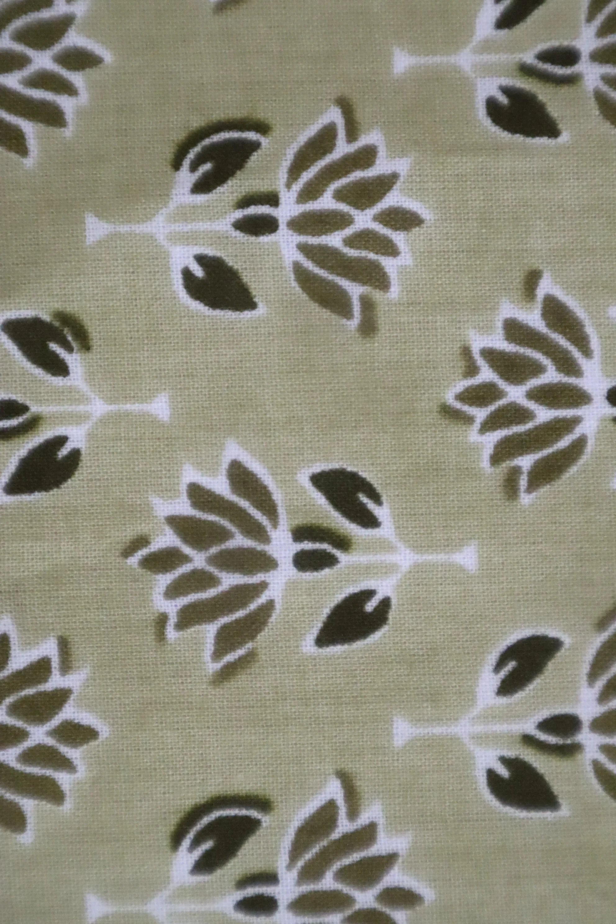 Jaipuri Floral Screen Printed Cotton Fabrics (Beige)