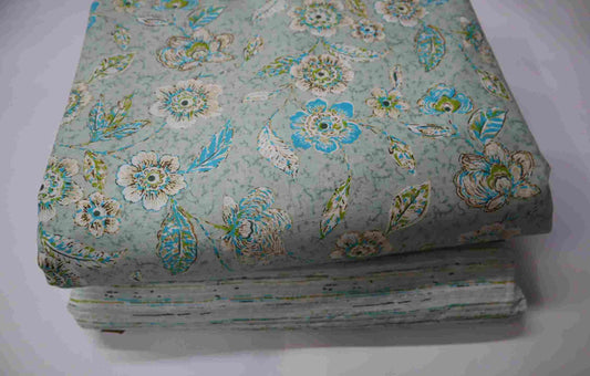 Screen Printed Pure Cotton Fabric Set  ( Top and bottom 2.5 meter each )